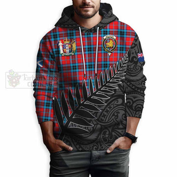 MacTavish (McTavish) Crest Tartan Hoodie with New Zealand Silver Fern Half Style