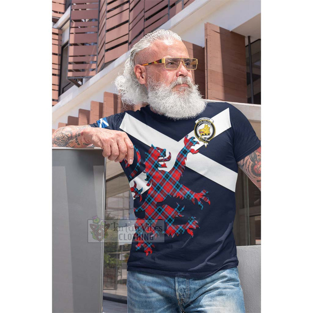 Tartan Vibes Clothing MacTavish (McTavish) Tartan Lion Rampant Cotton T-shirt – Proudly Display Your Heritage with Alba Gu Brath and Clan Name