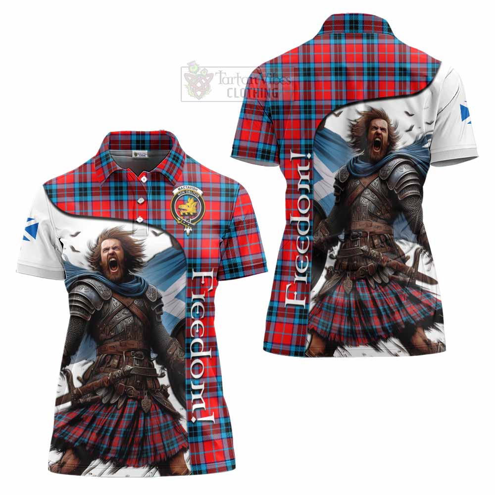 Tartan Vibes Clothing MacTavish (McTavish) Crest Tartan Women's Polo Shirt Inspired by the Freedom of Scottish Warrior