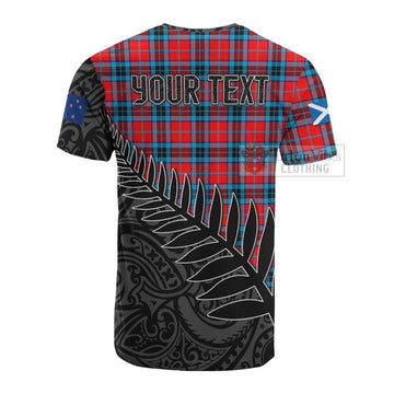 MacTavish (McTavish) Crest Tartan Cotton T-shirt with New Zealand Silver Fern Half Style