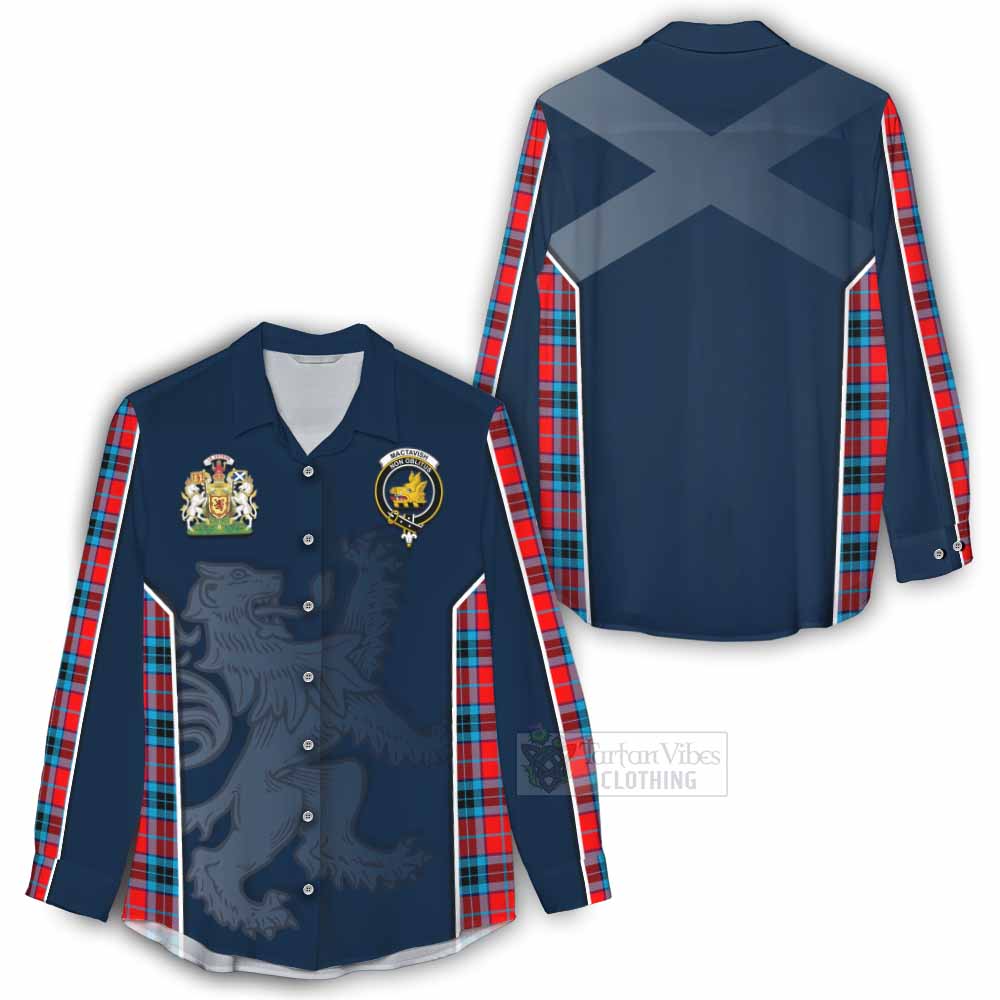 Tartan Vibes Clothing MacTavish (McTavish) Tartan Women's Casual Shirt with Family Crest and Lion Rampant Vibes Sport Style