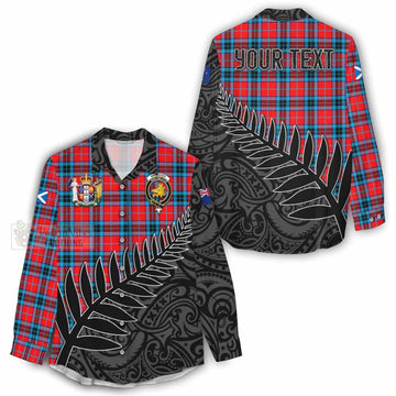 MacTavish (McTavish) Crest Tartan Women's Casual Shirt with New Zealand Silver Fern Half Style