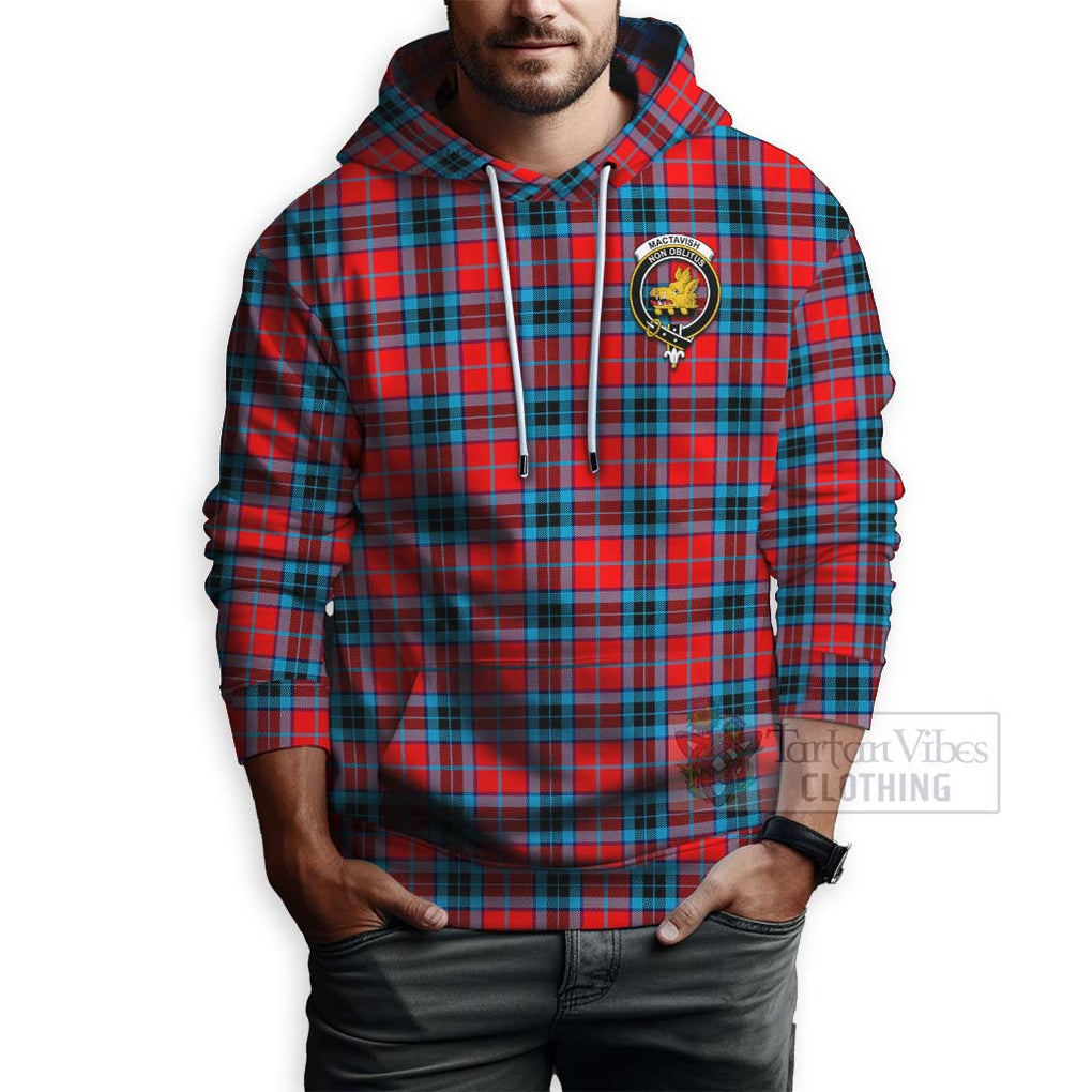 Tartan Vibes Clothing MacTavish (McTavish) Tartan Hoodie with Family Crest and Bearded Skull Holding Bottles of Whiskey