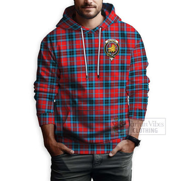 MacTavish (McTavish) Tartan Hoodie with Family Crest and Bearded Skull Holding Bottles of Whiskey