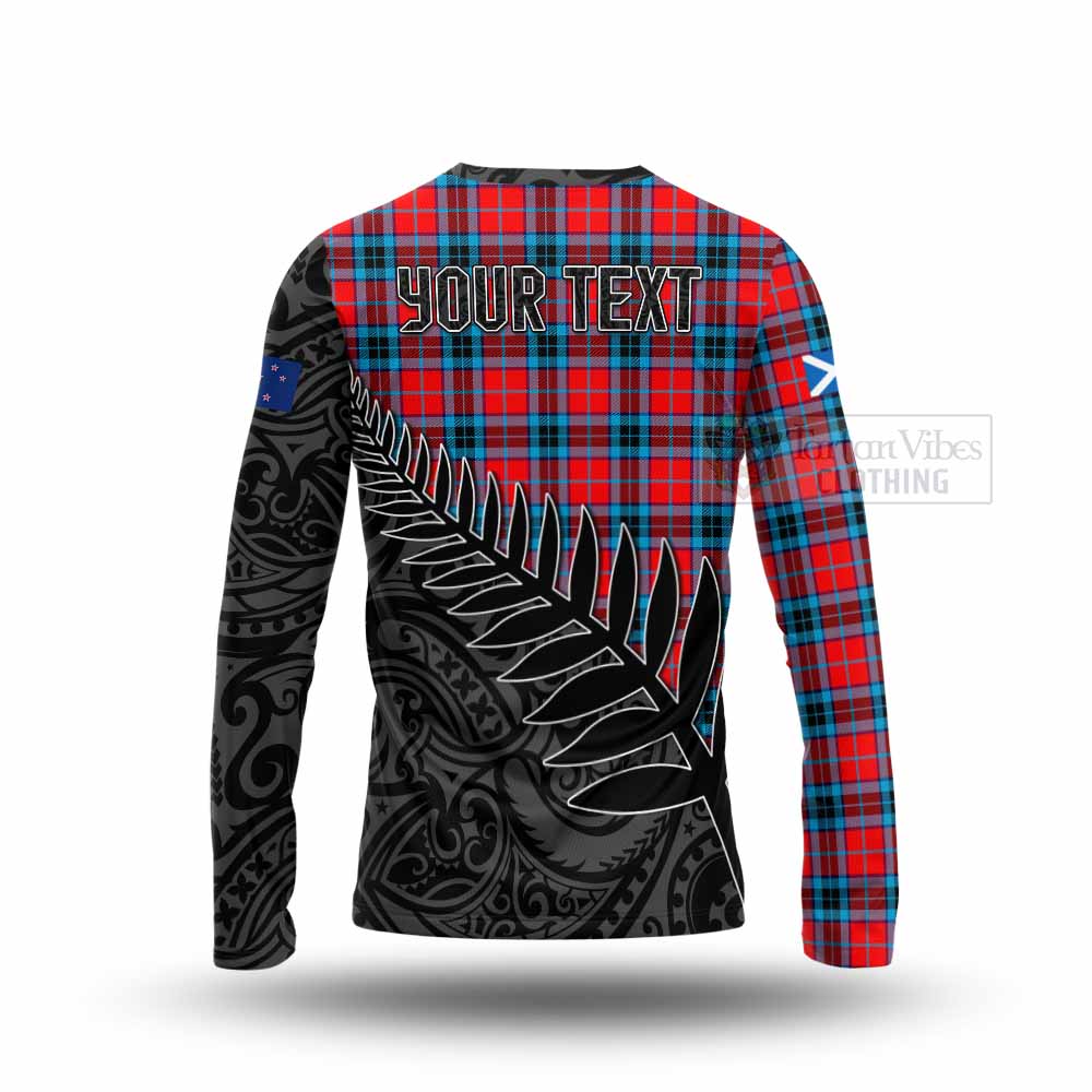 Tartan Vibes Clothing MacTavish (McTavish) Crest Tartan Long Sleeve T-Shirt with New Zealand Silver Fern Half Style