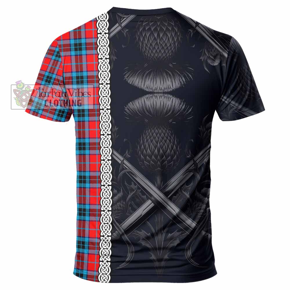 Tartan Vibes Clothing MacTavish (McTavish) Tartan T-Shirt with Family Crest Cross Sword Thistle Celtic Vibes