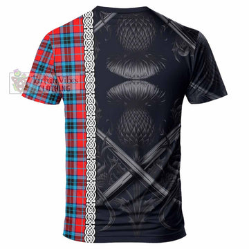 MacTavish (McTavish) Tartan T-Shirt with Family Crest Cross Sword Thistle Celtic Vibes