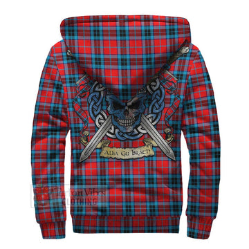 MacTavish (McTavish) Tartan Sherpa Hoodie with Family Crest Celtic Skull Style