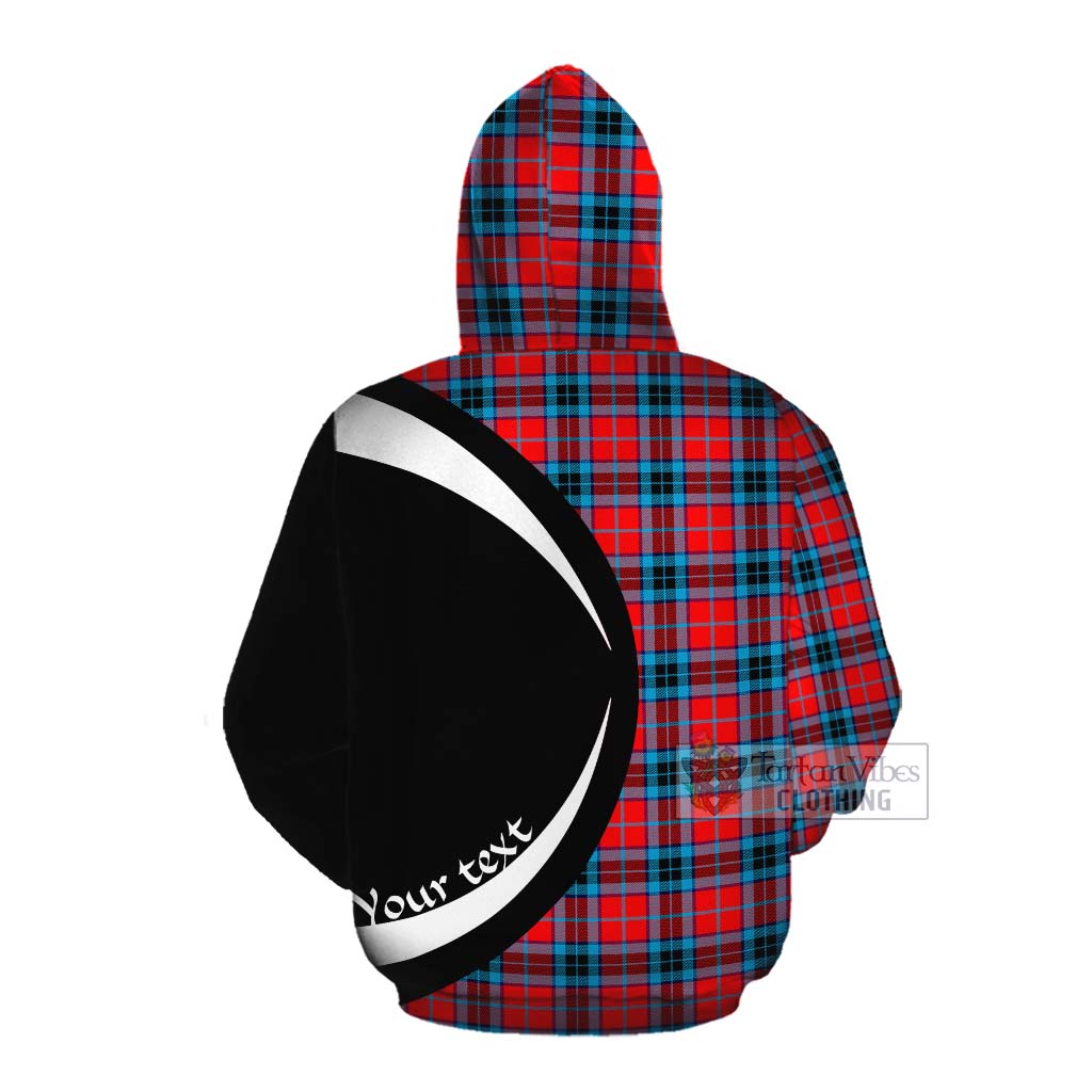 Tartan Vibes Clothing MacTavish (McTavish) Tartan Cotton Hoodie with Family Crest Circle Style