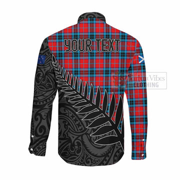 MacTavish (McTavish) Crest Tartan Long Sleeve Button Shirt with New Zealand Silver Fern Half Style