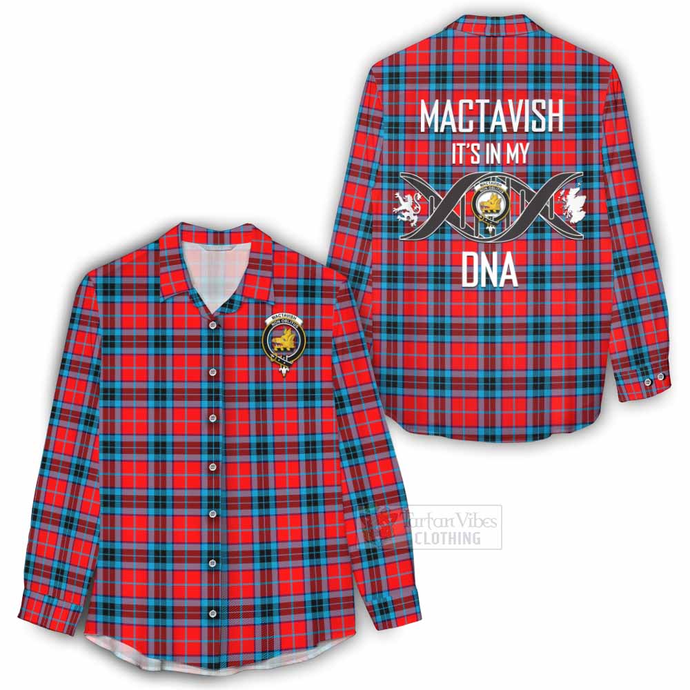 Tartan Vibes Clothing MacTavish (McTavish) Tartan Women's Casual Shirt with Family Crest DNA In Me Style