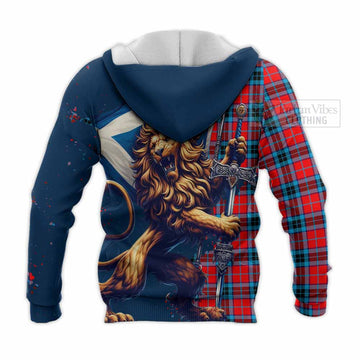 MacTavish (McTavish) Tartan Family Crest Knitted Hoodie with Scottish Majestic Lion