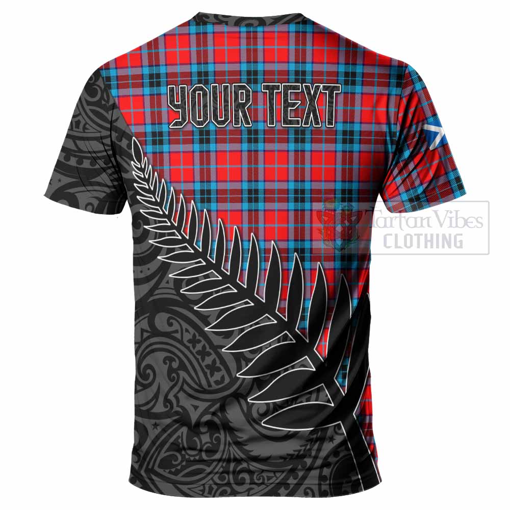 Tartan Vibes Clothing MacTavish (McTavish) Crest Tartan T-Shirt with New Zealand Silver Fern Half Style