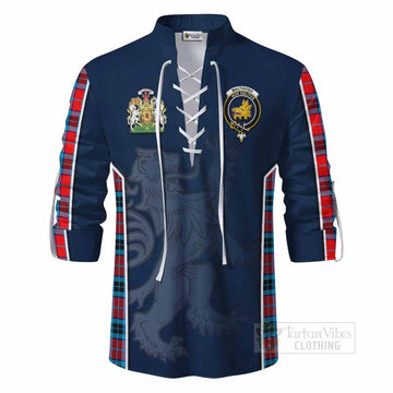 MacTavish (McTavish) Tartan Ghillie Kilt Shirt with Family Crest and Lion Rampant Vibes Sport Style