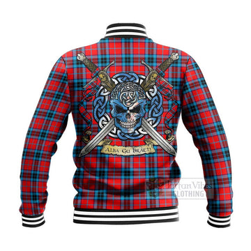 MacTavish (McTavish) Tartan Baseball Jacket with Family Crest Celtic Skull Style