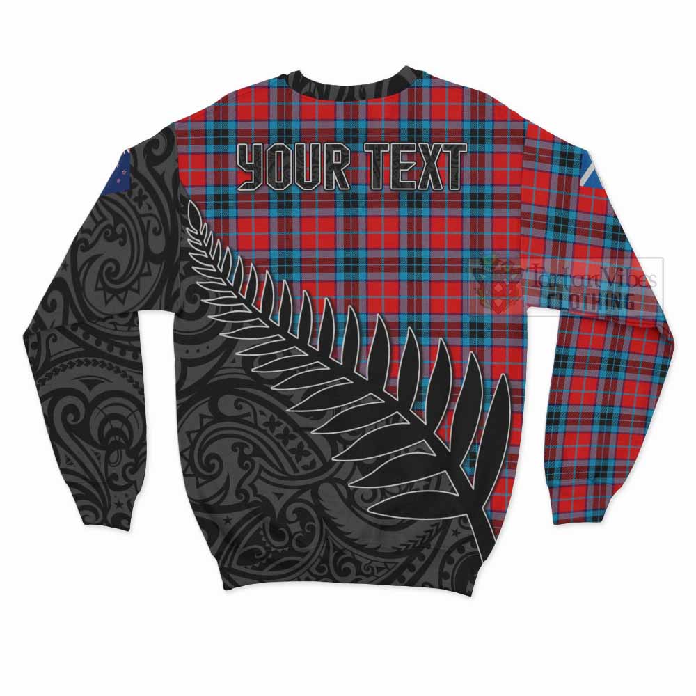 Tartan Vibes Clothing MacTavish (McTavish) Crest Tartan Sweatshirt with New Zealand Silver Fern Half Style