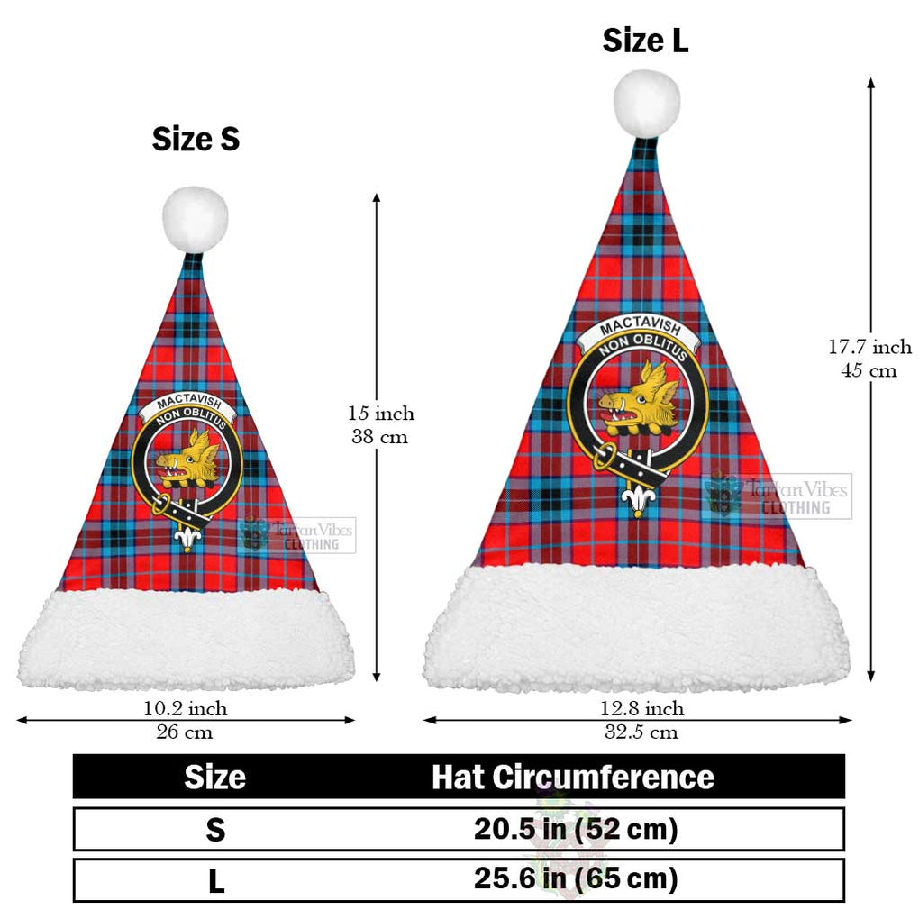 Tartan Vibes Clothing MacTavish (McTavish) Tartan Christmas Santa Hats with Family Crest