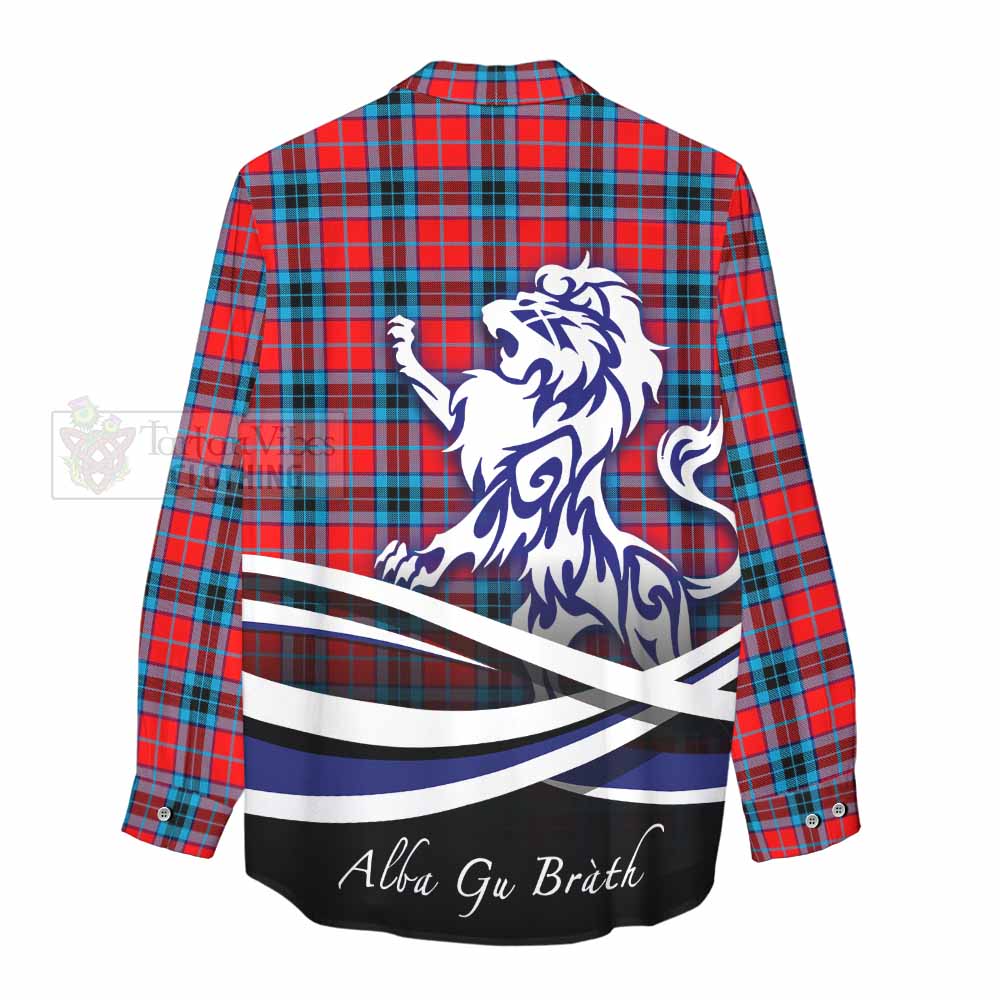 Tartan Vibes Clothing MacTavish (McTavish) Tartan Women's Casual Shirt with Alba Gu Brath Regal Lion Emblem