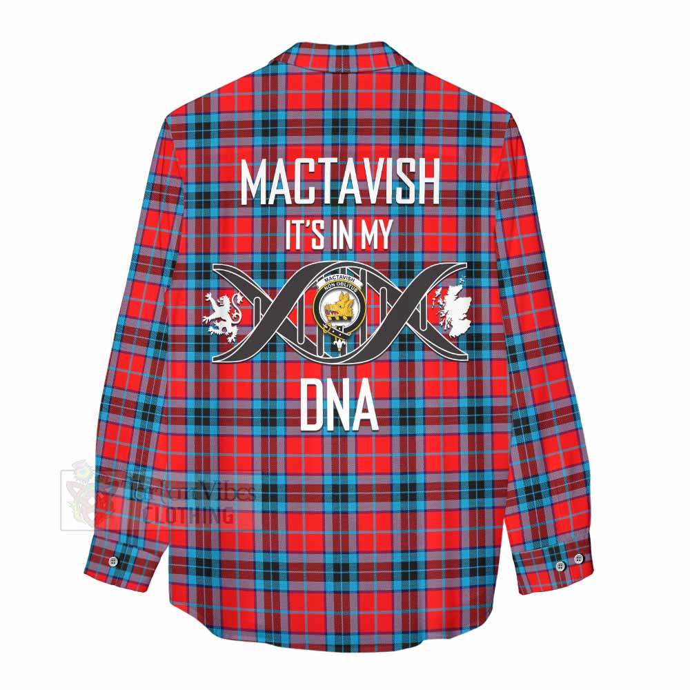 Tartan Vibes Clothing MacTavish (McTavish) Tartan Women's Casual Shirt with Family Crest DNA In Me Style