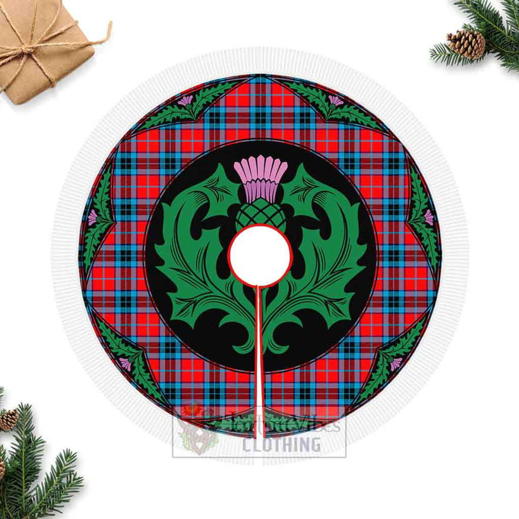 Tartan Vibes Clothing MacTavish (McTavish) Tartan Christmas Tree Skirt Scottish Thistle Style