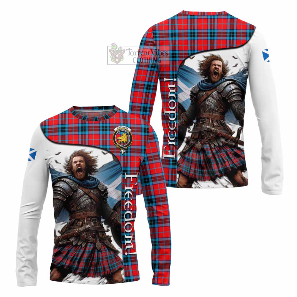 Tartan Vibes Clothing MacTavish (McTavish) Crest Tartan Long Sleeve T-Shirt Inspired by the Freedom of Scottish Warrior