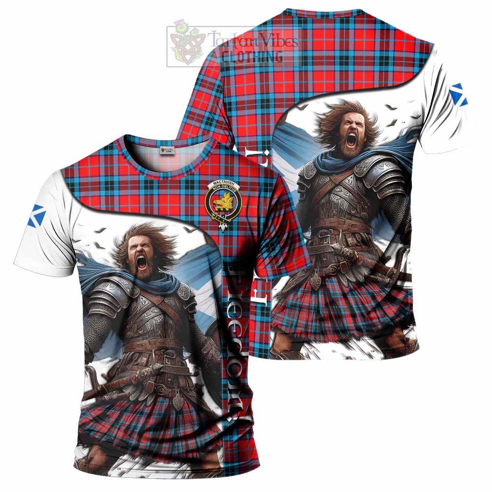 MacTavish (McTavish) Crest Tartan T-Shirt Inspired by the Freedom of Scottish Warrior