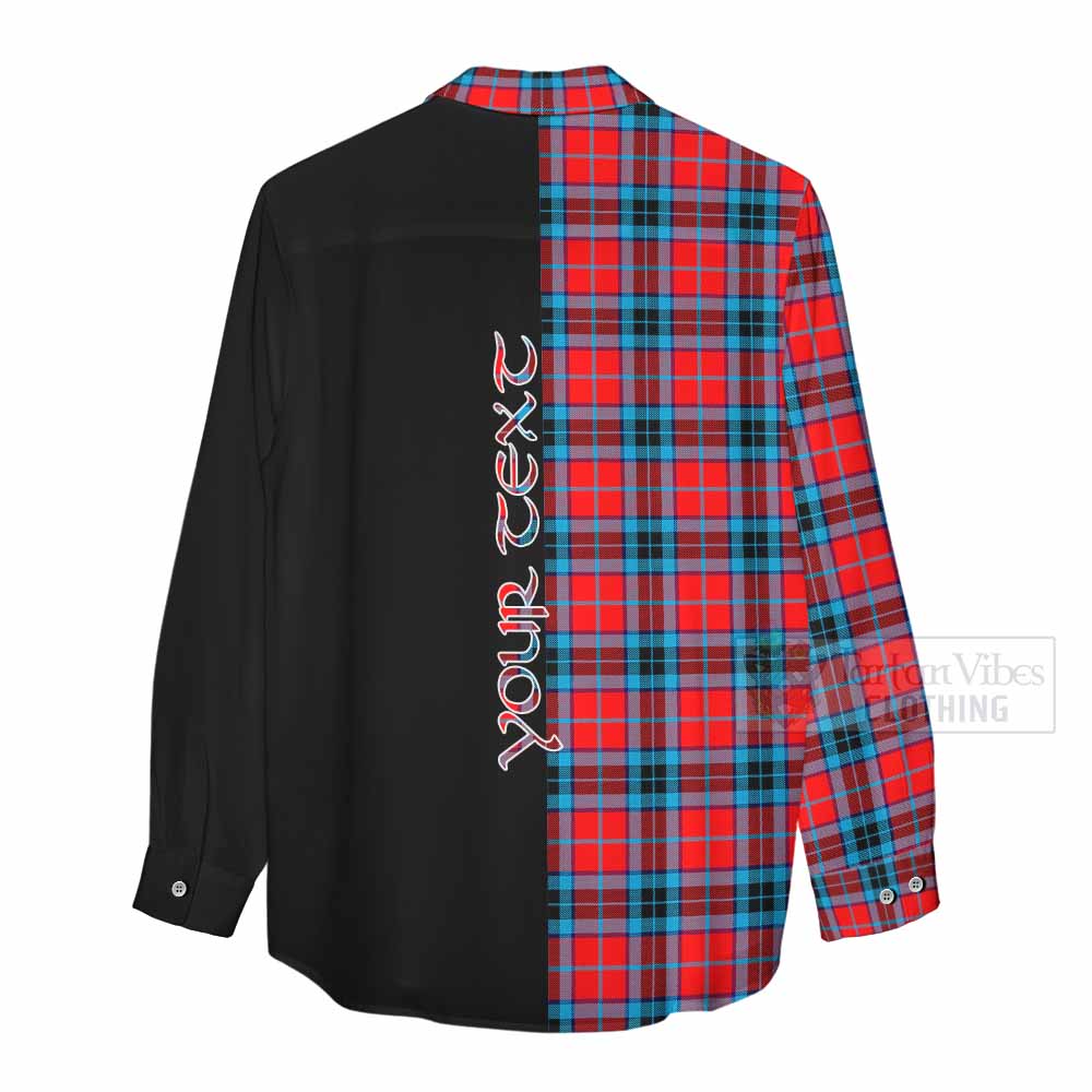 Tartan Vibes Clothing MacTavish (McTavish) Tartan Women's Casual Shirt with Family Crest and Half Of Me Style