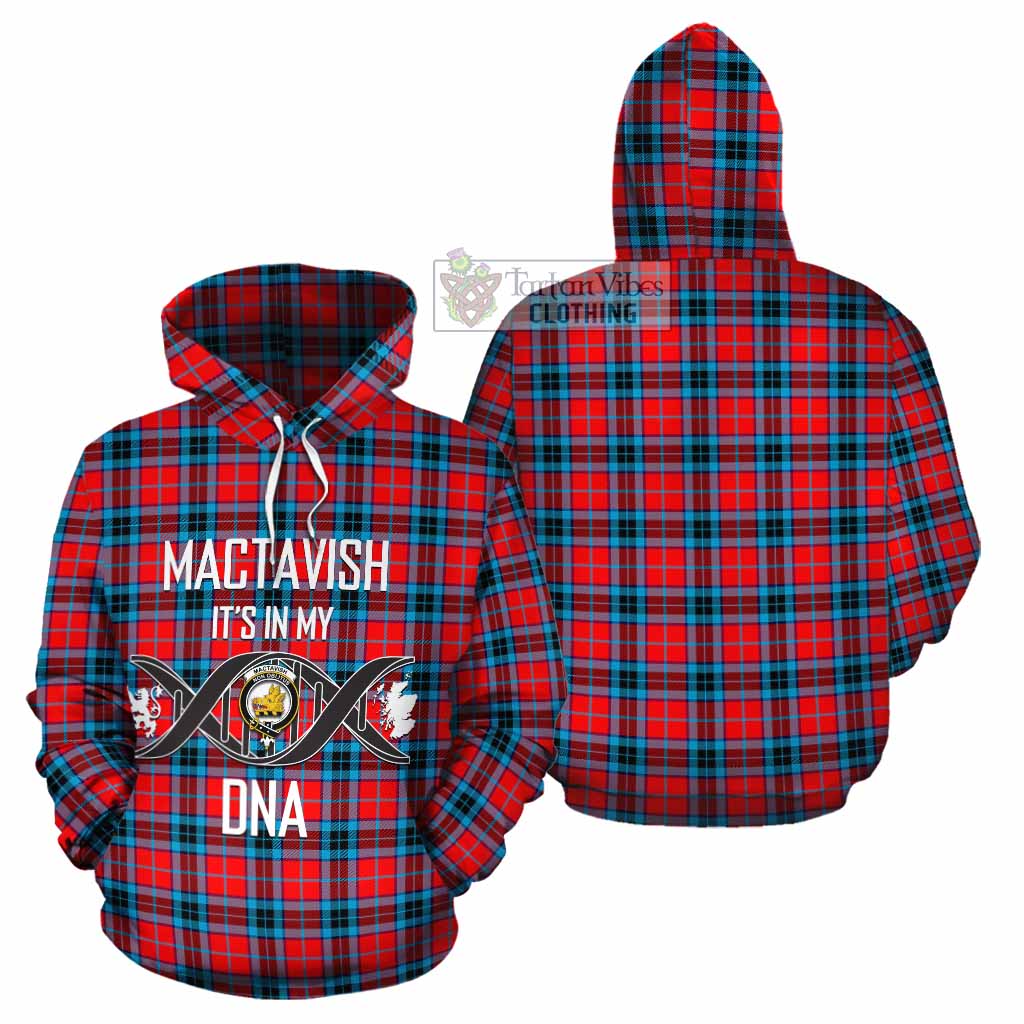 Tartan Vibes Clothing MacTavish (McTavish) Tartan Cotton Hoodie with Family Crest DNA In Me Style