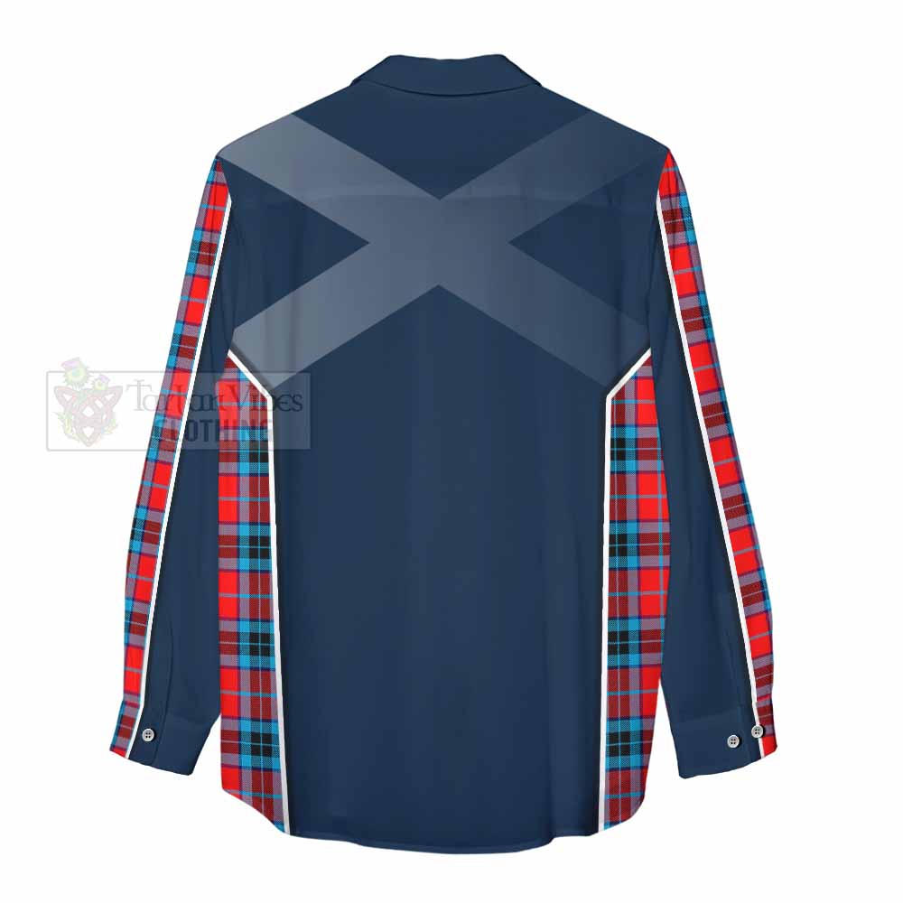 Tartan Vibes Clothing MacTavish (McTavish) Tartan Women's Casual Shirt with Family Crest and Lion Rampant Vibes Sport Style