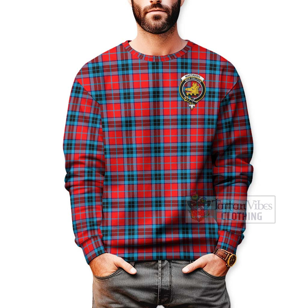 Tartan Vibes Clothing MacTavish (McTavish) Tartan Sweatshirt with Family Crest Celtic Skull Style