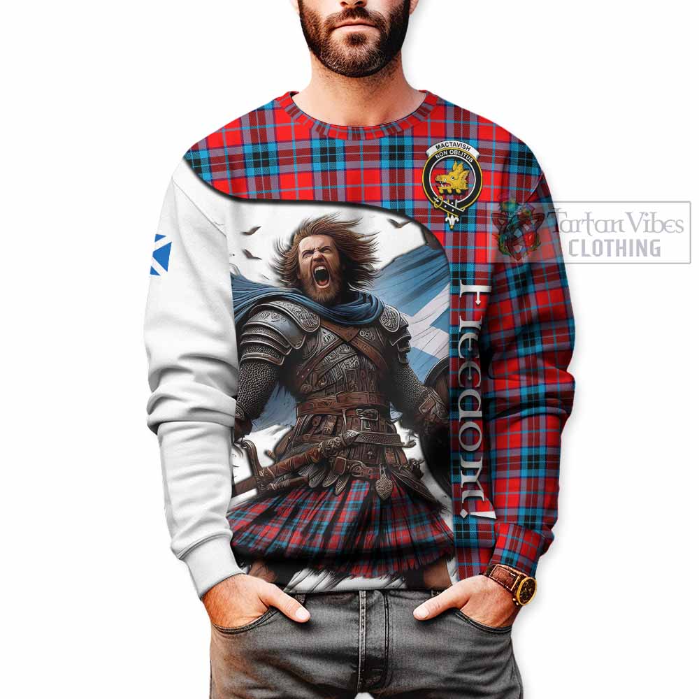 Tartan Vibes Clothing MacTavish (McTavish) Crest Tartan Sweatshirt Inspired by the Freedom of Scottish Warrior