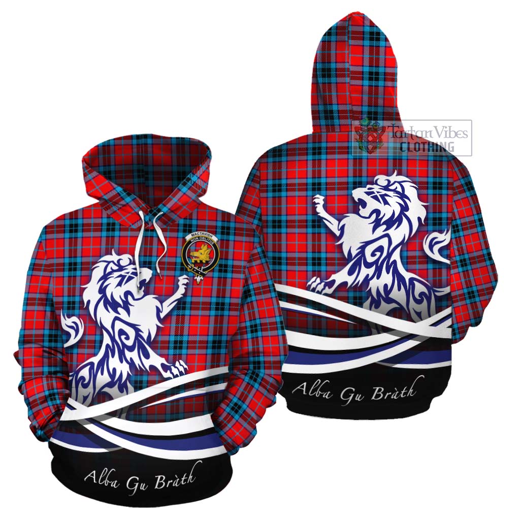 Tartan Vibes Clothing MacTavish (McTavish) Tartan Cotton Hoodie with Alba Gu Brath Regal Lion Emblem