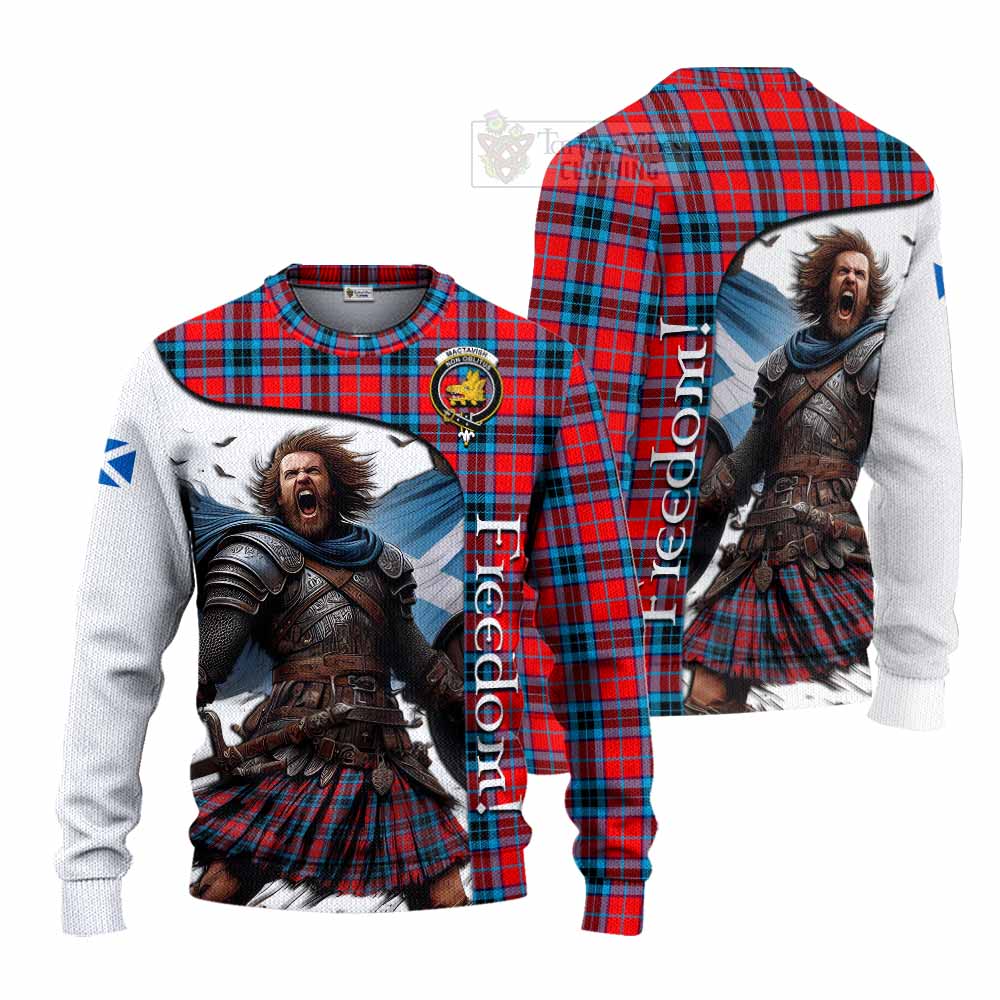 Tartan Vibes Clothing MacTavish (McTavish) Crest Tartan Knitted Sweater Inspired by the Freedom of Scottish Warrior