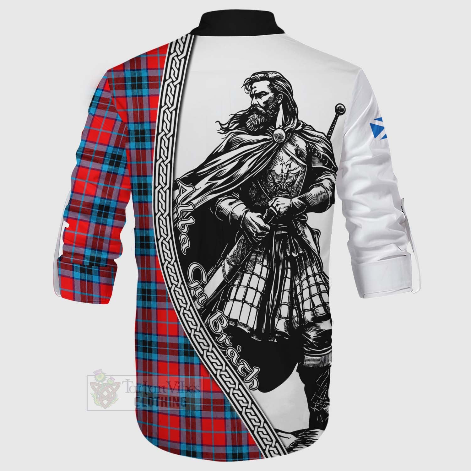 Tartan Vibes Clothing MacTavish (McTavish) Tartan Clan Crest Ghillie Kilt Shirt with Highlander Warrior Celtic Style