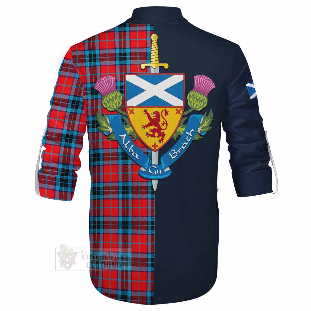 MacTavish (McTavish) Tartan Ghillie Kilt Shirt Alba with Scottish Lion Royal Arm Half Style