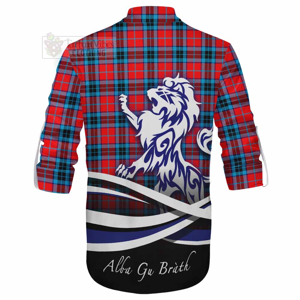 Tartan Vibes Clothing MacTavish (McTavish) Tartan Ghillie Kilt Shirt with Alba Gu Brath Regal Lion Emblem