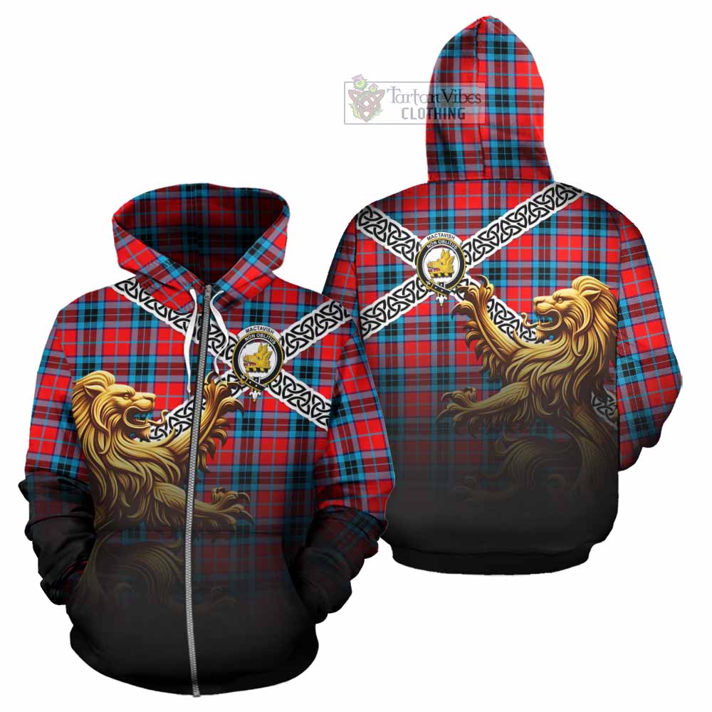 MacTavish (McTavish) Crest Tartan Hoodie with Golden Lion Emblem Celtic Style Zip Hoodie - Tartan Vibes Clothing