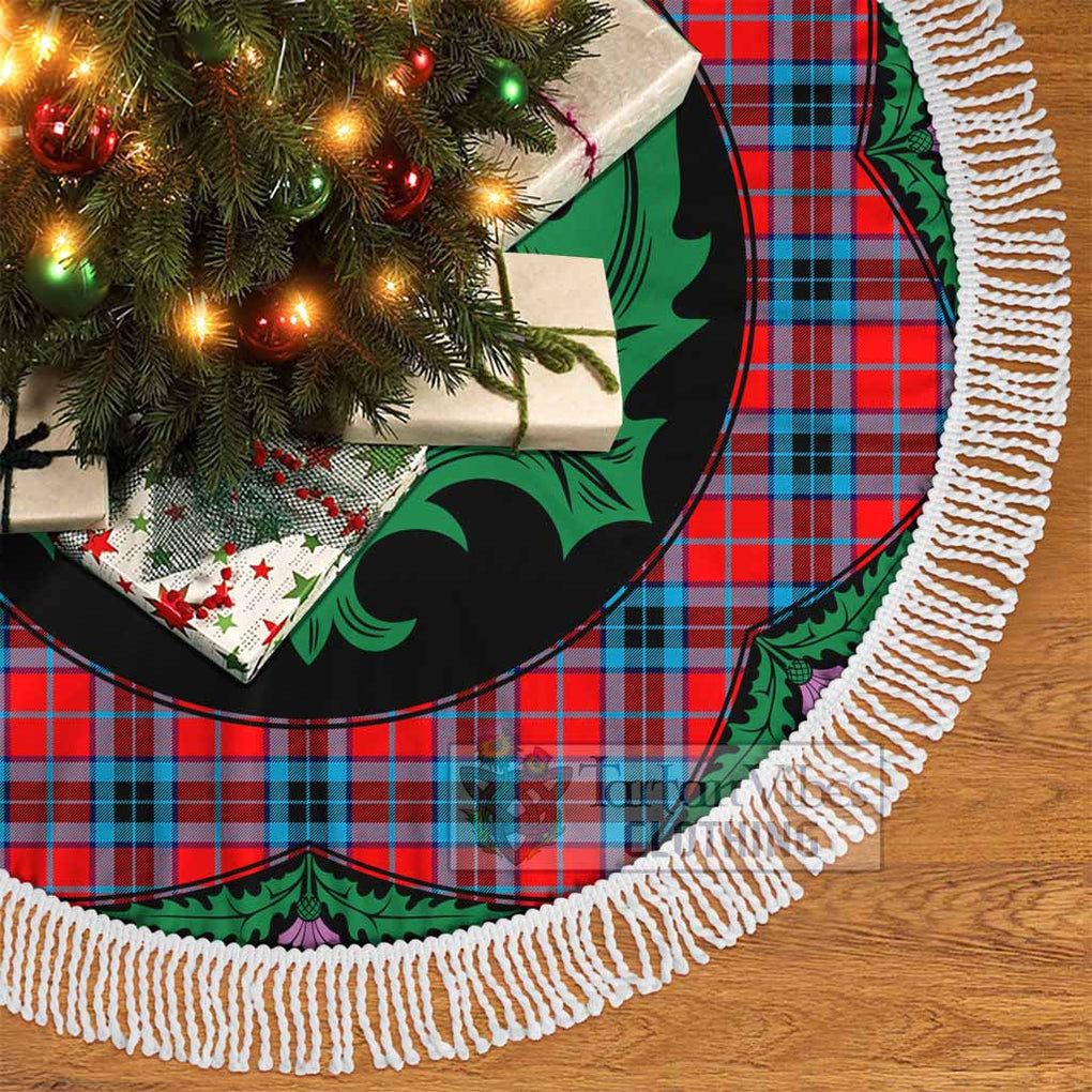 Tartan Vibes Clothing MacTavish (McTavish) Tartan Christmas Tree Skirt Scottish Thistle Style