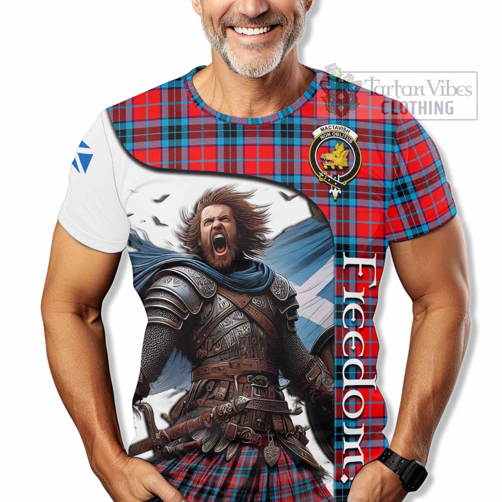 MacTavish (McTavish) Crest Tartan T-Shirt Inspired by the Freedom of Scottish Warrior