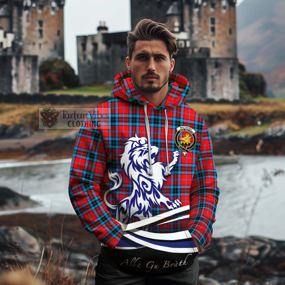 Tartan Vibes Clothing MacTavish (McTavish) Tartan Cotton Hoodie with Alba Gu Brath Regal Lion Emblem