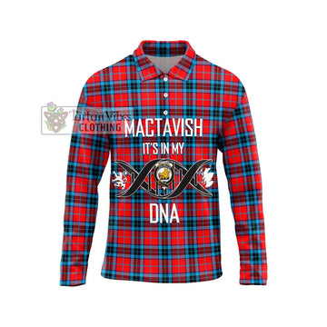 MacTavish (McTavish) Tartan Long Sleeve Polo Shirt with Family Crest DNA In Me Style