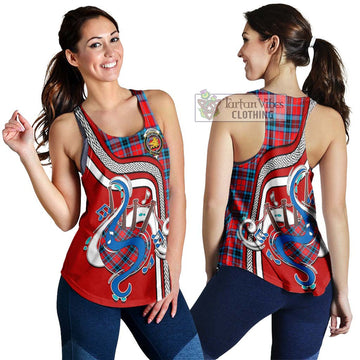 MacTavish (McTavish) Tartan Women's Racerback Tanks with Epic Bagpipe Style