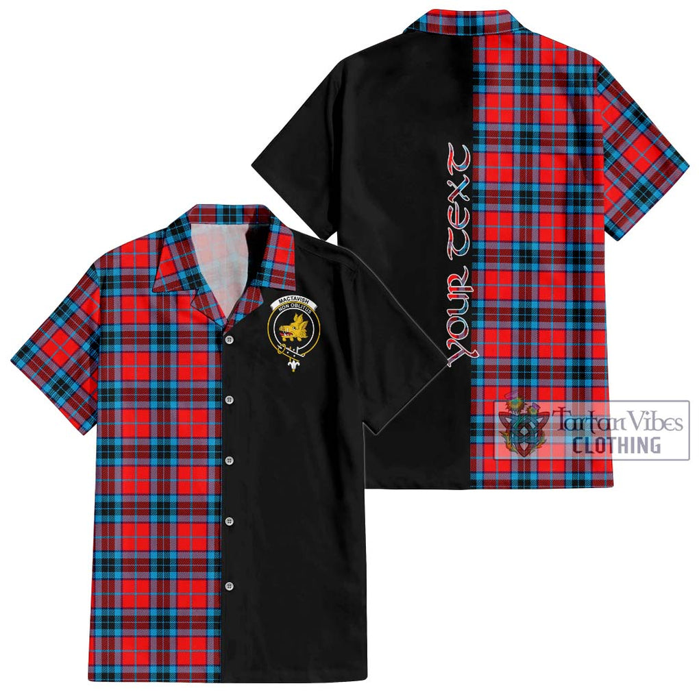 MacTavish (McTavish) Tartan Short Sleeve Button Shirt with Family Crest and Half Of Me Style Kid - Tartanvibesclothing Shop