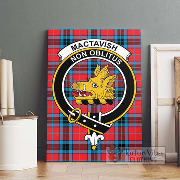 MacTavish (McTavish) Tartan Canvas Print Wall Art with Family Crest