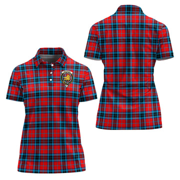 MacTavish (McTavish) Tartan Polo Shirt with Family Crest For Women