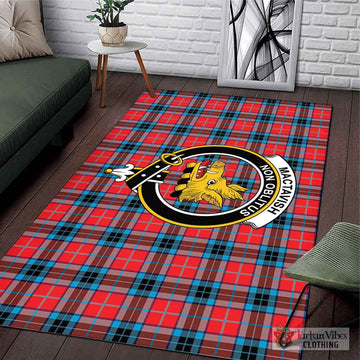 MacTavish (McTavish) Tartan Area Rug with Family Crest