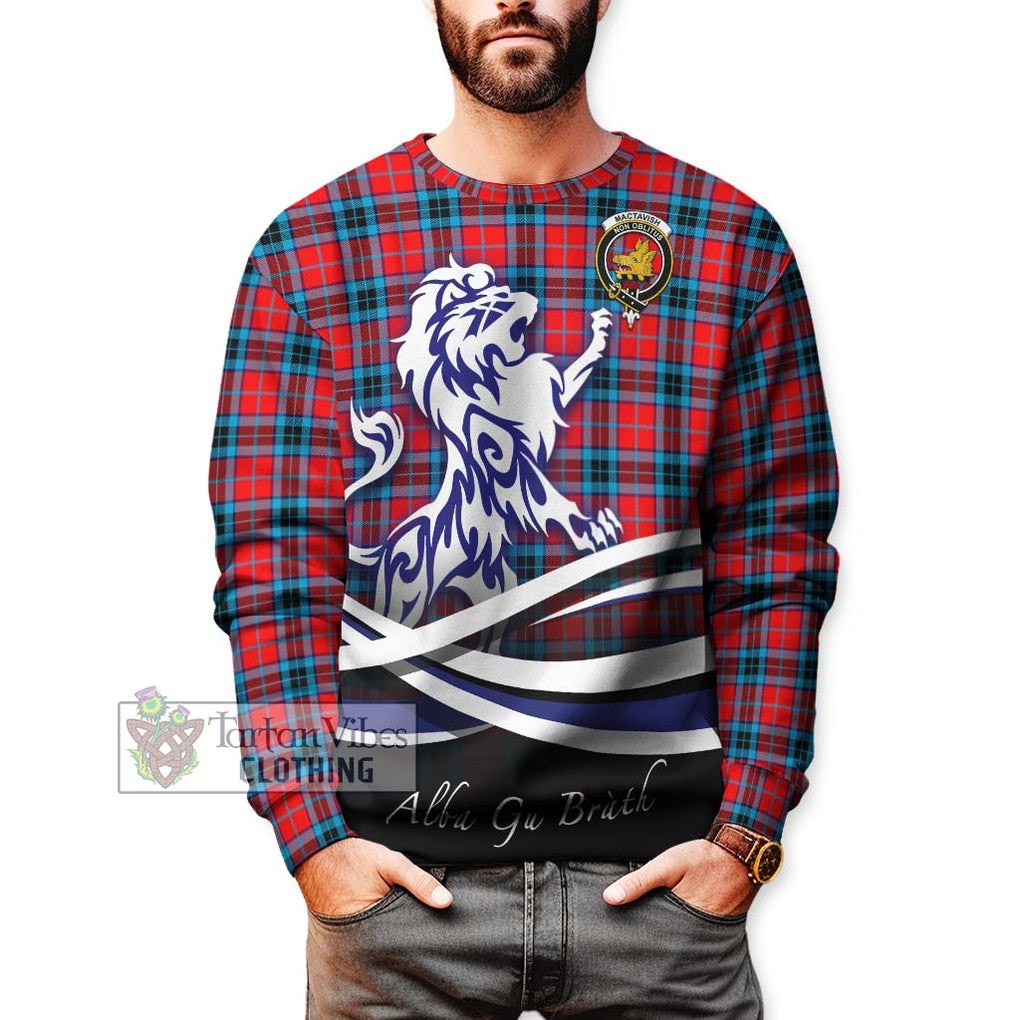 MacTavish (McTavish) Tartan Sweatshirt with Alba Gu Brath Regal Lion Emblem Unisex - Tartanvibesclothing Shop