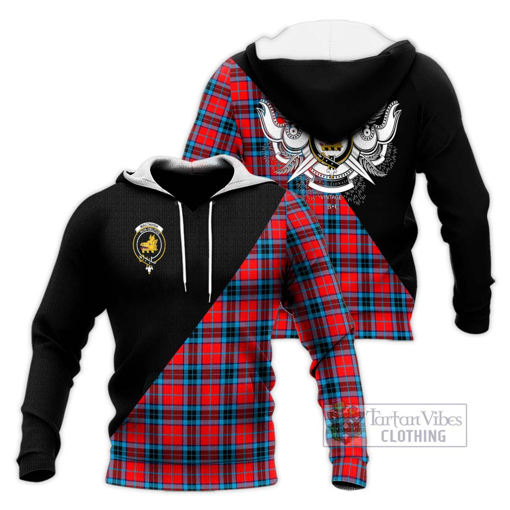 MacTavish (McTavish) Tartan Knitted Hoodie with Family Crest and Military Logo Style Unisex Knitted Pullover Hoodie - Tartanvibesclothing Shop