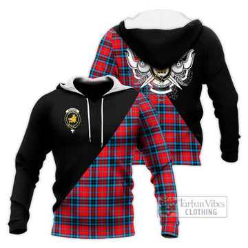 MacTavish (McTavish) Tartan Knitted Hoodie with Family Crest and Military Logo Style