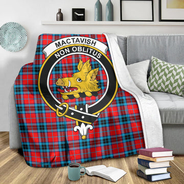 MacTavish (McTavish) Tartan Blanket with Family Crest